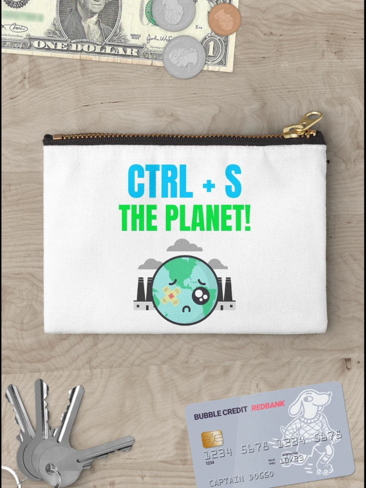 Thumbnail 3 of 4, Zipper Pouch, Computer Geek Save The Planet! designed and sold by ComputerGeeksTs.
