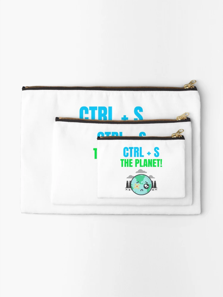 Thumbnail 2 of 4, Zipper Pouch, Computer Geek Save The Planet! designed and sold by ComputerGeeksTs.