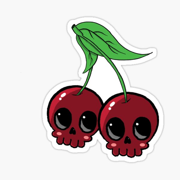 Cherry Skull Sticker