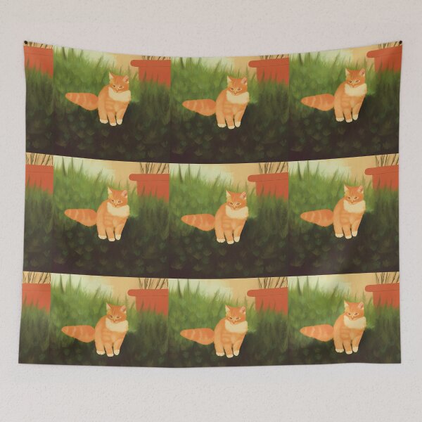 Item preview, Ginger cat in a calm forest meadow designed and sold by Dearlinh.