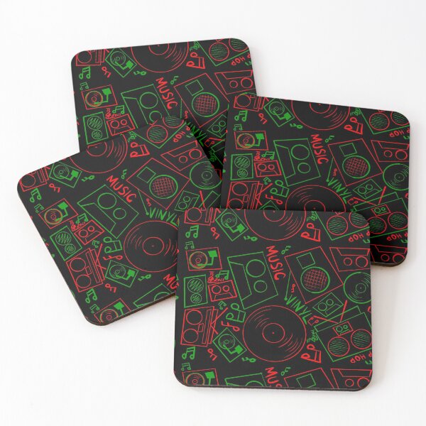 Item preview, Red Green Music Hand Drawn Graffiti Hip Hop Christmas Pattern designed and sold by that5280lady.