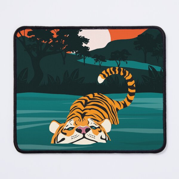 Item preview, Illustrated tiger at sunset designed and sold by Bouiiille.