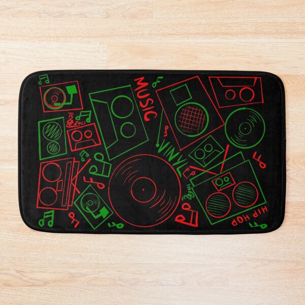 Item preview, Red Green Music Hand Drawn Graffiti Hip Hop Christmas Pattern designed and sold by that5280lady.