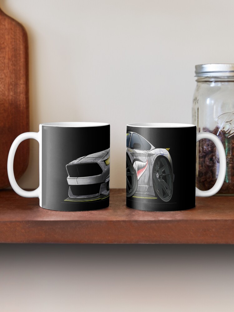 Handmade - Mustang Muscle Car Coffee Mug - Red wrap around design -Perfect  Gift