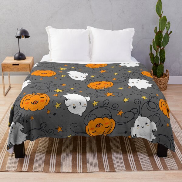Item preview, Happy Halloween Jack o lantern and spooky print. designed and sold by TheArtDesk.