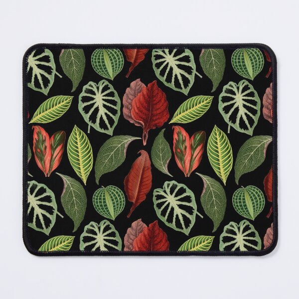 Item preview, House plant leaves indoor tropical jungle night pattern cottagecore aesthetic designed and sold by PG Illustration.