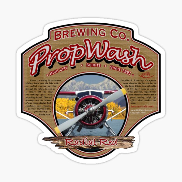 PropWash Brewing Co. - Radial Red DHC-2 Beaver Floatplane Sticker