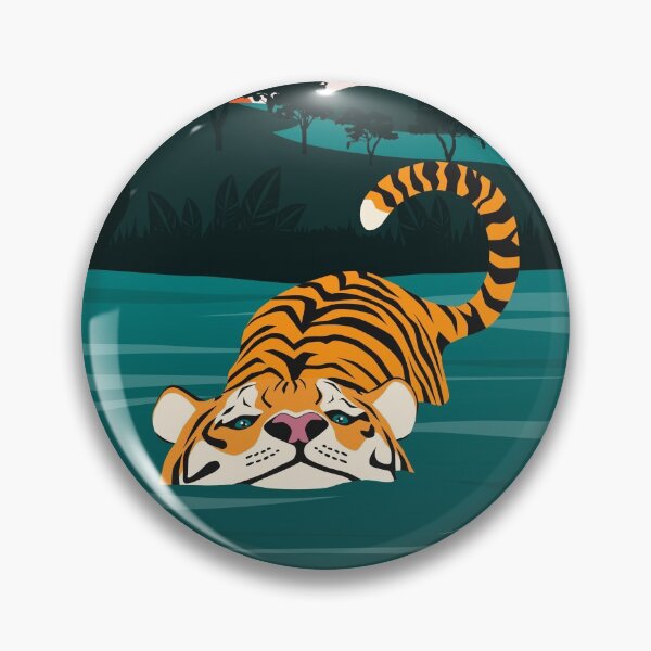 Item preview, Illustrated tiger at sunset designed and sold by Bouiiille.