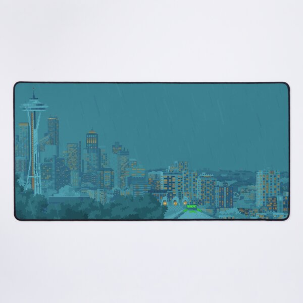 the emerald city - rainy Desk Mat