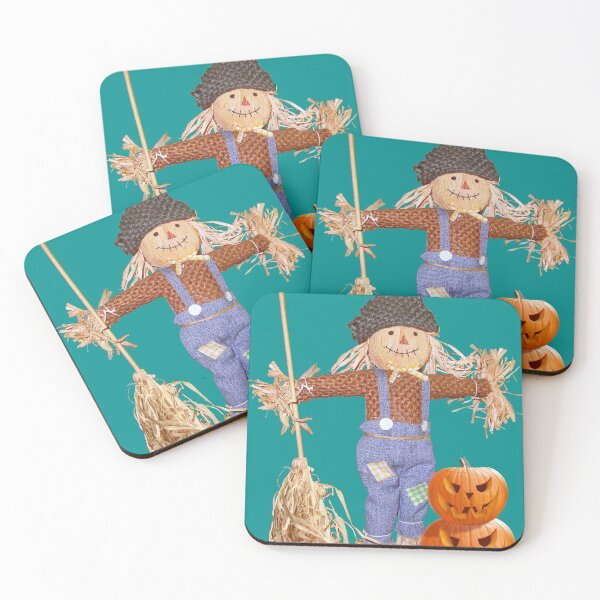 Item preview, Scarecrow with broom and Halloween pumpkins designed and sold by Elnica.