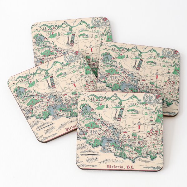 Item preview, 1939 Vintage Map of Victoria, British Columbia, Canada designed and sold by Gin Neko.