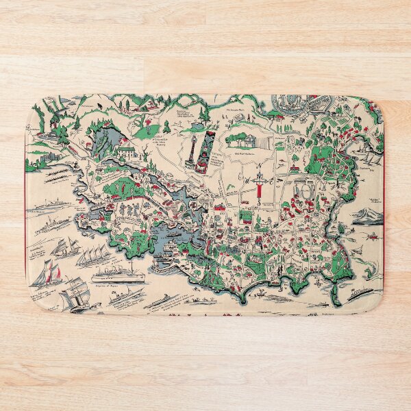 Item preview, 1939 Vintage Map of Victoria, British Columbia, Canada designed and sold by Gin Neko.
