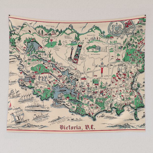 Item preview, 1939 Vintage Map of Victoria, British Columbia, Canada designed and sold by Gin Neko.