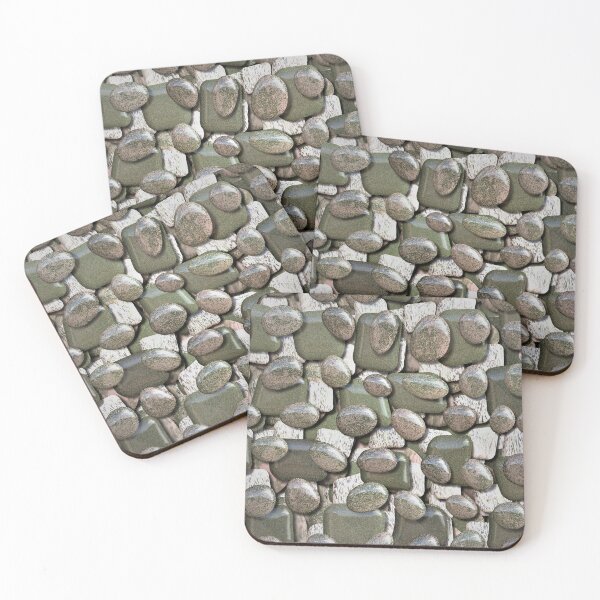 Item preview, Pink Gray and Olive Smooth River Stones designed and sold by SeaChangeDesign.
