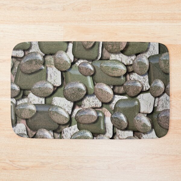 Item preview, Pink Gray and Olive Smooth River Stones designed and sold by SeaChangeDesign.