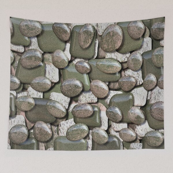 Item preview, Pink Gray and Olive Smooth River Stones designed and sold by SeaChangeDesign.