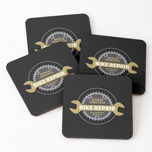 Item preview, Bike Mechanic Retro Vintage Logo - Gold Wrench designed and sold by garzonetto.