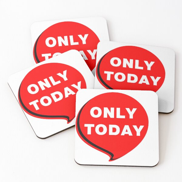 Item preview, A speech bubble with a red banner, only today on a white background designed and sold by vilma3000.