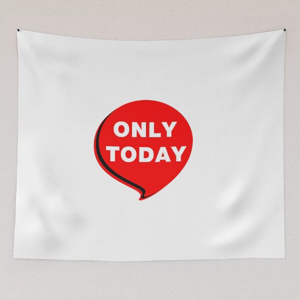 Item preview, A speech bubble with a red banner, only today on a white background designed and sold by vilma3000.