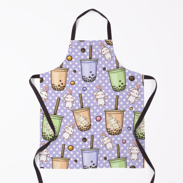 Item preview, Milk Tea Rabbit Pattern on Lavender Polka Dot Background designed and sold by MagicStrawberry.