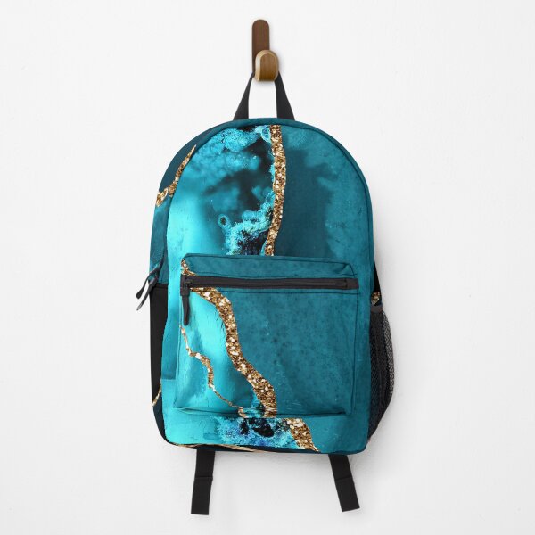 Item preview, Teal Blue And Golden-Hues (Faux) Marble-Agate designed and sold by DEC02.