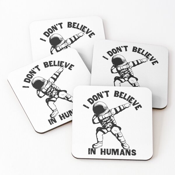 Item preview, I Dont Believe In Humans, Astronaut Dabbing, Black designed and sold by anghelapparel.