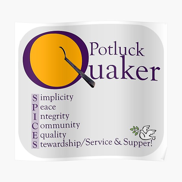 "Potluck Quaker and SPICES" Poster for Sale by GabiClayton Redbubble