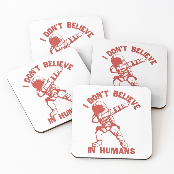 Item preview, I Dont Believe In Humans, Astronaut Dabbing, Red designed and sold by anghelapparel.