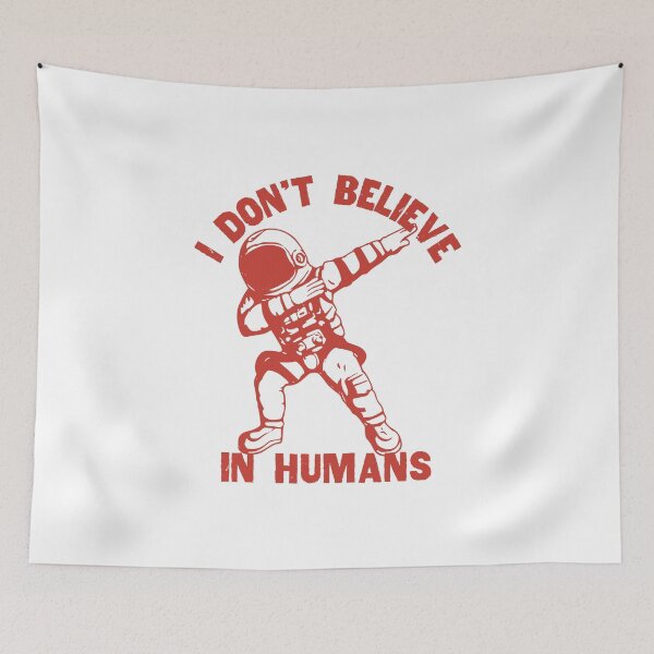 Item preview, I Dont Believe In Humans, Astronaut Dabbing, Red designed and sold by anghelapparel.