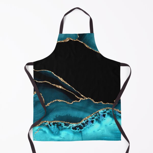 Item preview, Blue-Teal With Gold-Colored (Faux) Marble-Agate designed and sold by DEC02.