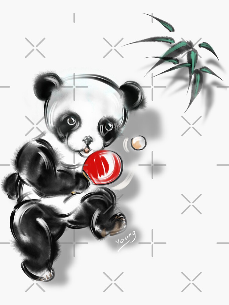 "Table Tennis Panda,Sport cute panda,Exercise,Panda games,Panda games" Sticker for Sale by