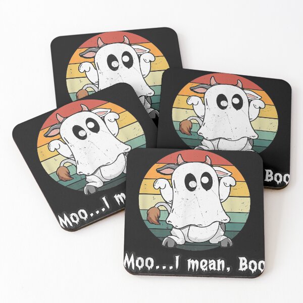 Artikelvorschau, Vintage Moo I Mean Boo Ghost Cow Lustiges Halloween Cow Boo entworfen und verkauft von ShanteWoodley.