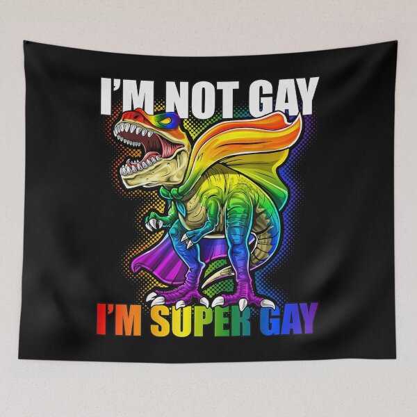 Item preview,  Gay Not Super Dinosaur Lgbt Pride Parade designed and sold by bessiey23.