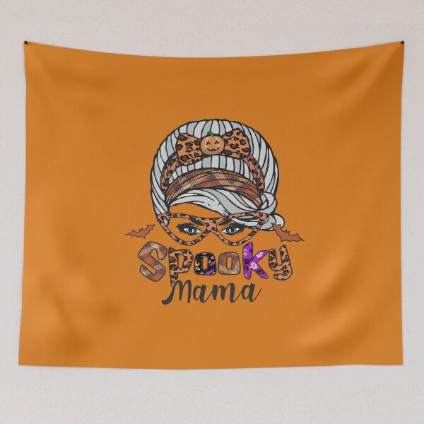 Item preview, Spooky Mama Halloween Mom Messy Bun Pumpkin Bandana Cute Costume designed and sold by alenaz.