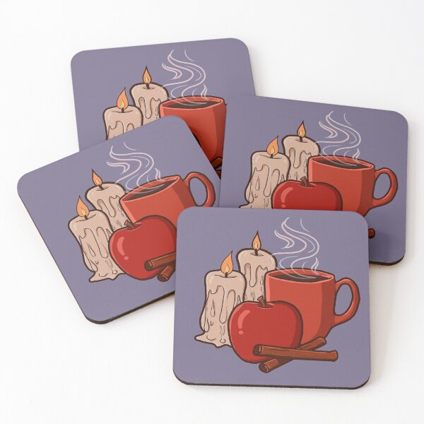 Item preview, Cozy Autumn Pattern w/pumpkin, candles, apple, hot cocoa designed and sold by OblivionByK.