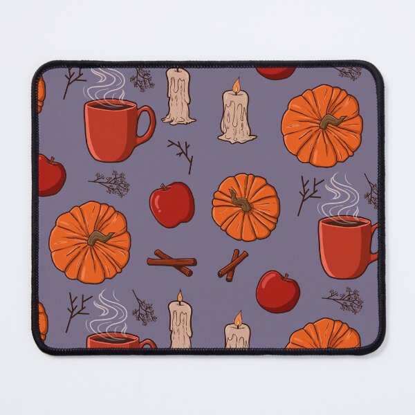 Item preview, Cozy Autumn Pattern w/pumpkin, candles, apple, hot cocoa designed and sold by OblivionByK.