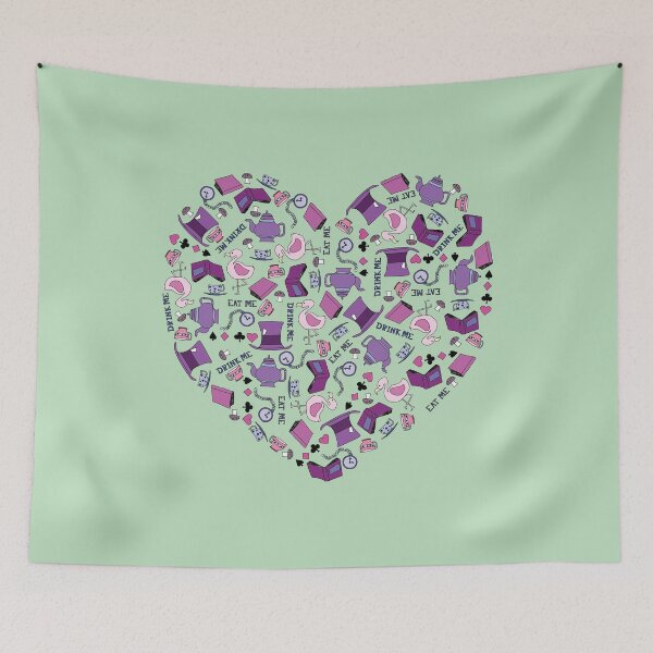 Item preview, A Funky Heart Shaped Wonderland Doodle of Tea and Books designed and sold by MissBennett.
