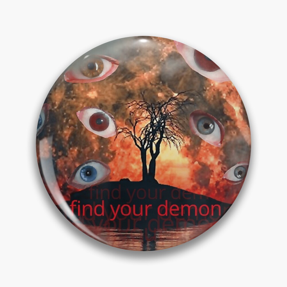 Weirdcore Aesthetic Demonic Red Full Moon Eyes Sticker