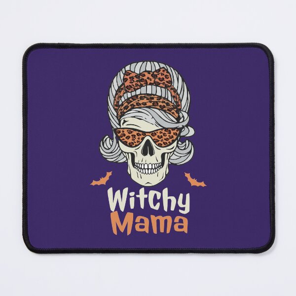 Item preview, Witchy Mama Skull Leopard Bandana Spooky Halloween Costume for Mom Messy Bun designed and sold by alenaz.