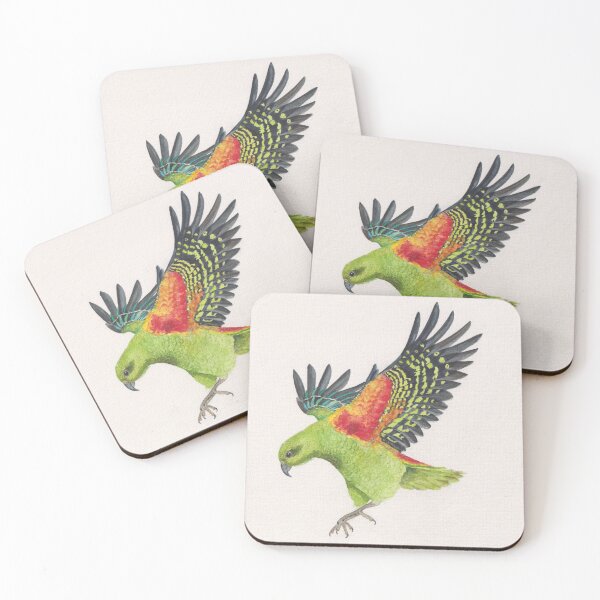Item preview, Alpine parrot kea in flight original watercolor art designed and sold by ArtandJoyNZ.
