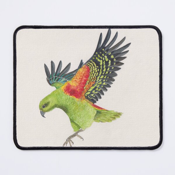 Alpine parrot kea in flight original watercolor art Mouse Pad