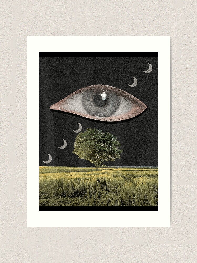 Weirdcore Aesthetic Dreamcore Oddcore Eye And Crescent Moons | Art Print