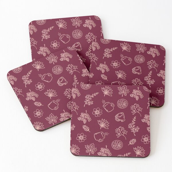 Item preview, Red fall floral pattern in burgundy and light red designed and sold by FunnyChameleon.