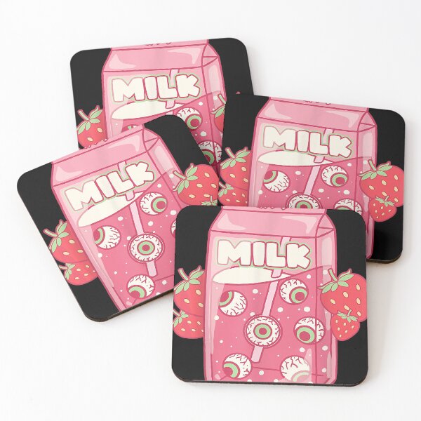 Item preview, Weirdcore Aesthetic Kawaii Strawberry Milk Carton Eyeballs designed and sold by ShanteWoodley.