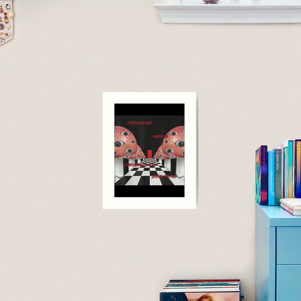 Weirdcore Aesthetic Mushroom Eyes Strangecore Traumacore | Art Print