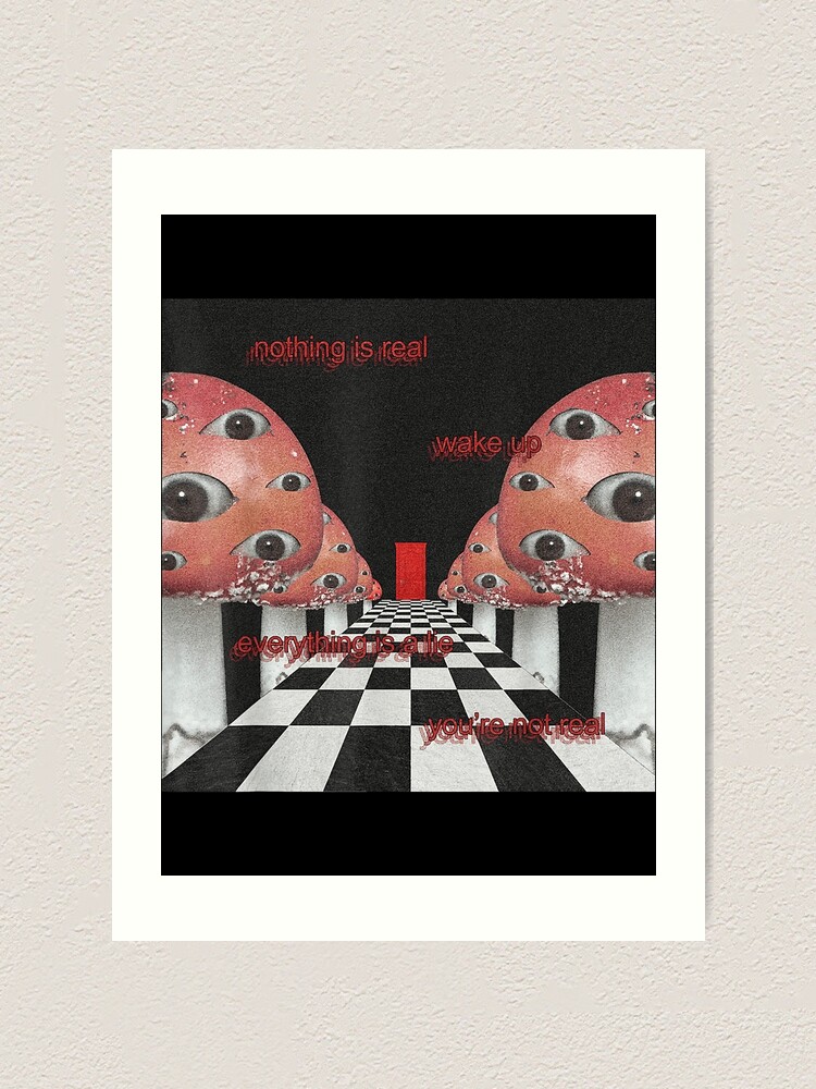 Weirdcore Aesthetic Mushroom Eyes Strangecore Traumacore | Art Print