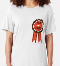 You Tried Participation Ribbon (Brown/Orange) Slim Fit T-Shirt
