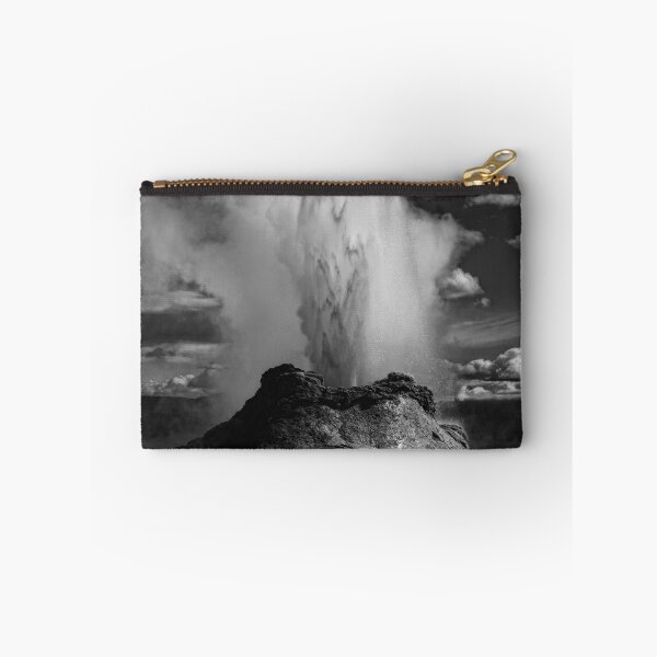 Item preview, Castle Geyser erupting in B&W designed and sold by PhotomasWorld.