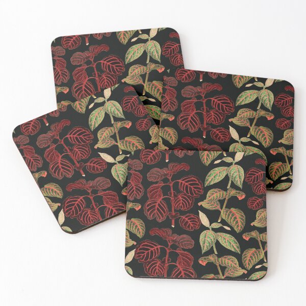 Item preview, Urban jungle iresine house plant night pattern cottagecore aesthetic designed and sold by PG Illustration.