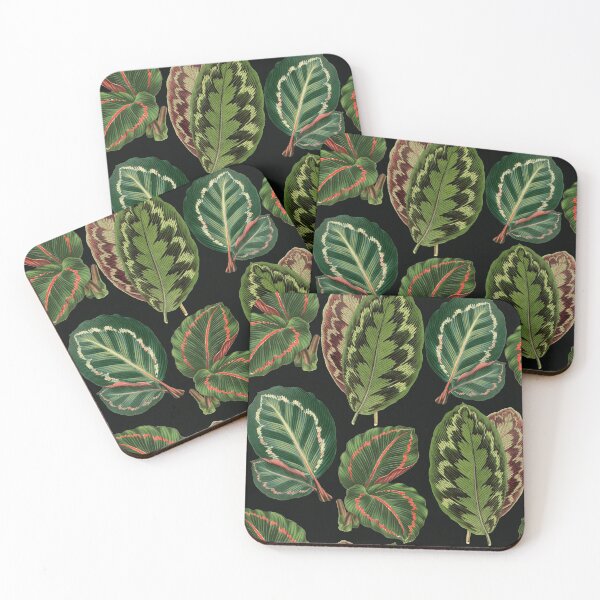 Item preview, House plant leaf urban jungle pattern dark cottagecore aesthetic designed and sold by PG Illustration.